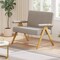 Plush Sherpa Loveseat Sofa with High-Density Cushion and Rubber Wood Legs for Home Decor